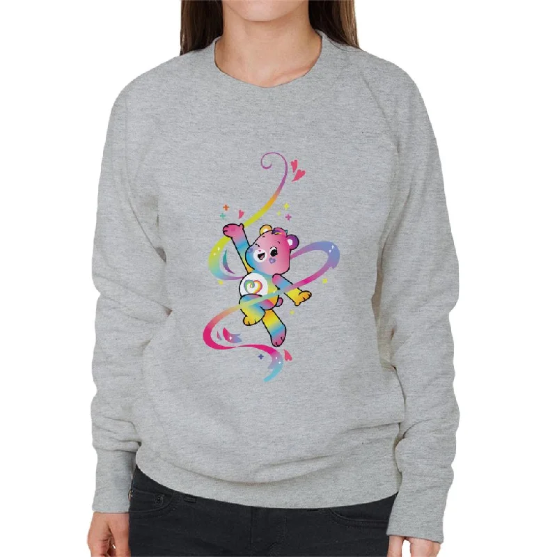 Care Bears Togetherness Bear Multi Coloured Rainbow Women's Sweatshirt Hoodie with Distressed Vintage Worn Care Bears Togetherness Bear Multi Coloured Rainbow Women's Sweatshirt Hoodie with Distressed Vintage Worn