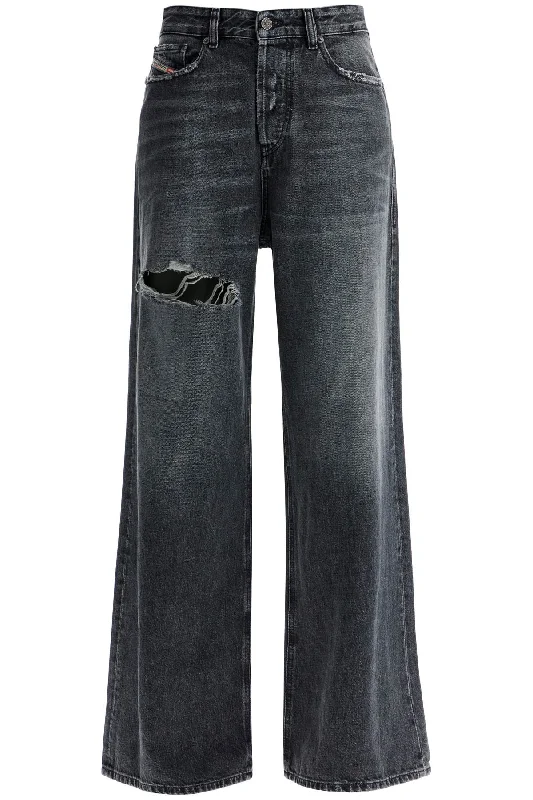 straight leg jeans A06925 007X4 BLACK/DENIM Trendy Layered Pocket Jeans