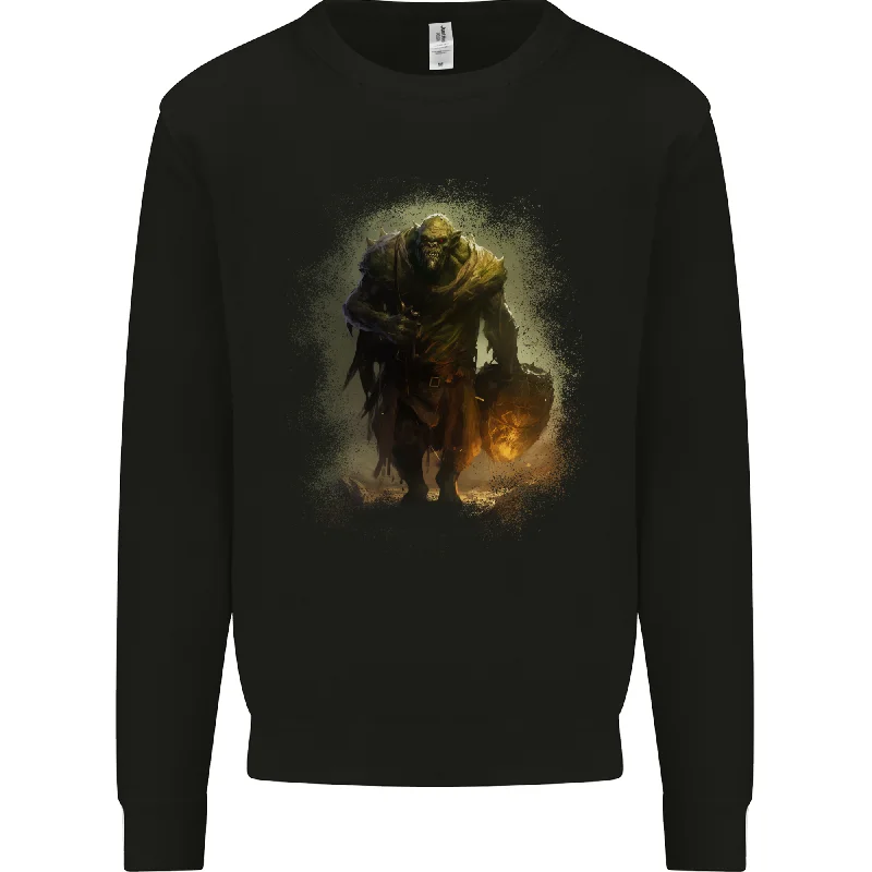 A Giant Fantasy Ork Mens Sweatshirt Jumper Hoodie with Rolled Sleeves Casual Relaxed