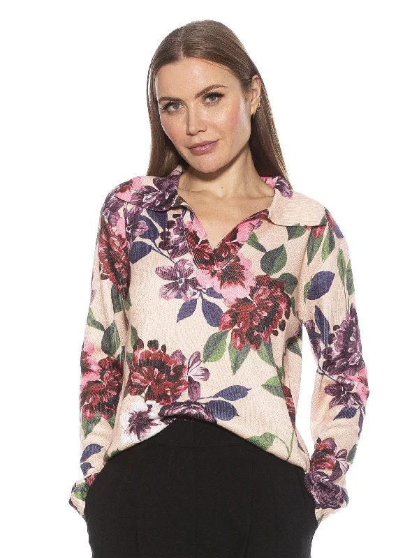 Evander Floral Sweater Print Jacquard Patchwork