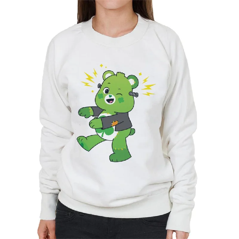 Care Bears UTM Halloween Good Luck Bear Frankenstein Women's Sweatshirt Hoodie with Hem Contrast Bold Stylish