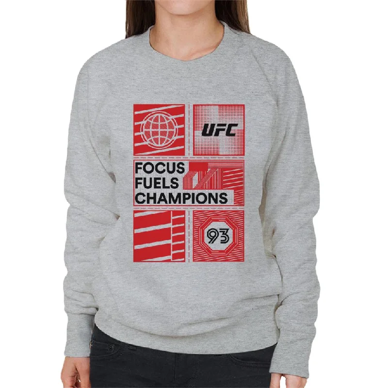 UFC Red Block Poster 93 Women's Sweatshirt Hoodie with Longline Fit Extended Stylish