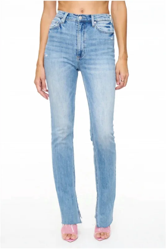 Colleen High Waisted Bootcut Denim Jeans In Grammercy Comfortable Full-Length Denim Jeans