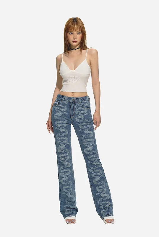 Blue Low-Waist Skinny Straight-Leg Jeans Classic Blue Denim Jeans