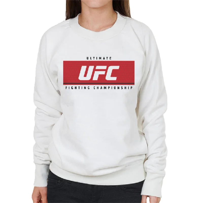 UFC Red Block Black Text Women's Sweatshirt Hoodie Crop Top Short Trendy