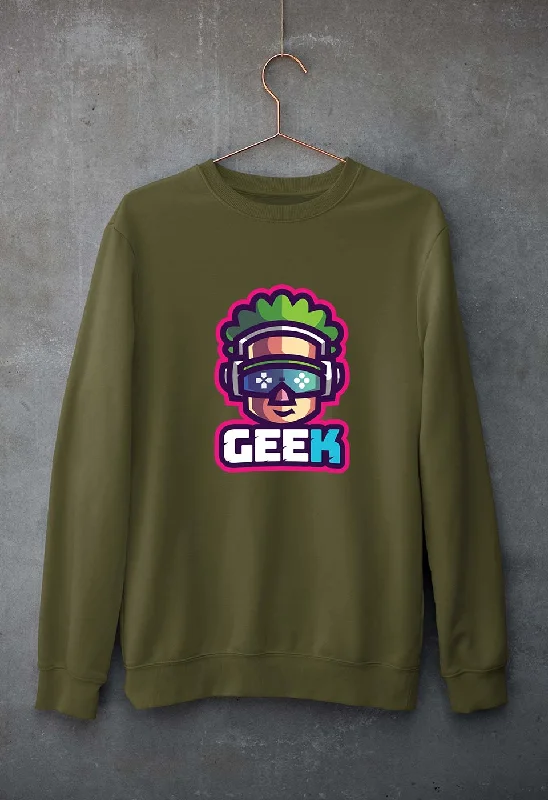 Geek Unisex Sweatshirt for Men/Women Hoodie with Hem Applique Textured Unique