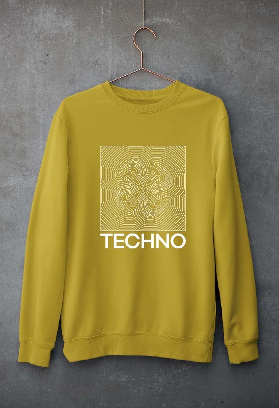 Techno Unisex Sweatshirt for Men/Women Hoodie with Back Slit Movement Comfort