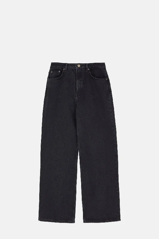 Willow Wide Jeans Vintage Black Chic Rip-Detail High-Waist Jeans