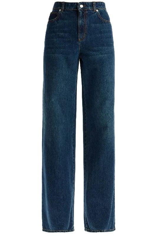 wide leg jeans 794136 QMACS BLUE Stylish High-Waisted Denim