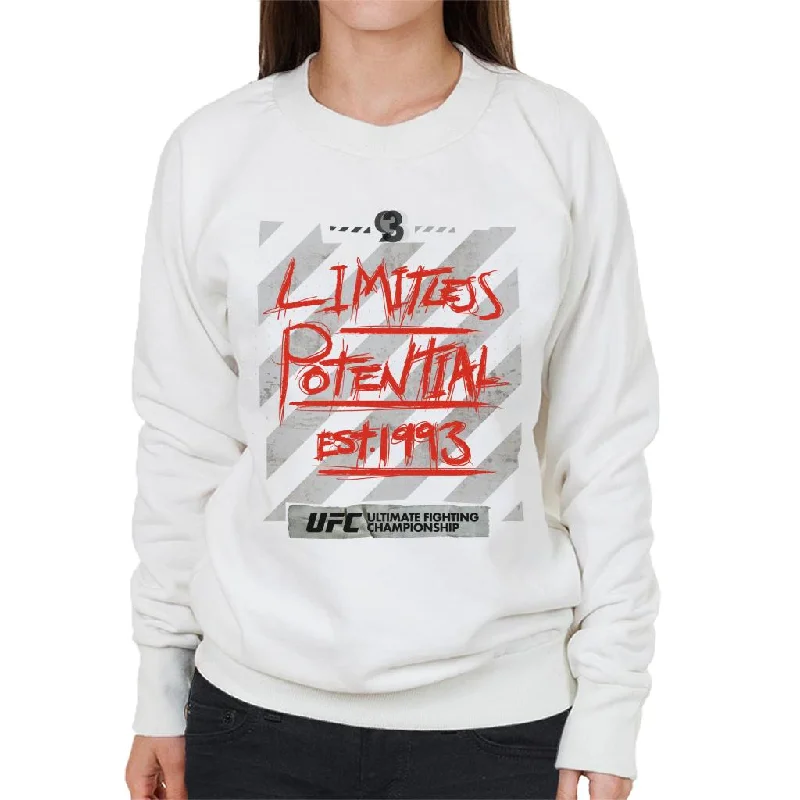 UFC Limitless Potential Tape Red Text Women's Sweatshirt Hoodie with Lining Warm Insulated