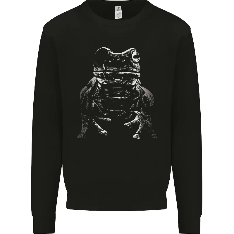 A Frog With an Eyepatch Mens Sweatshirt Jumper Hoodie with Drop Shoulder Relaxed Streetwear