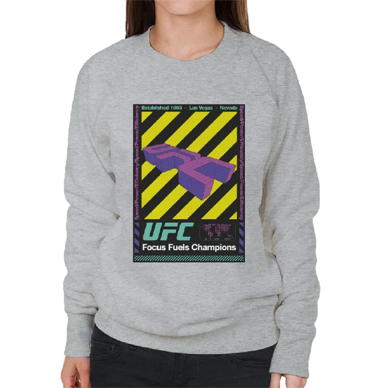 UFC Focus Fuels Champions Poster Women's Sweatshirt Hoodie with Crew Neck Simple Timeless