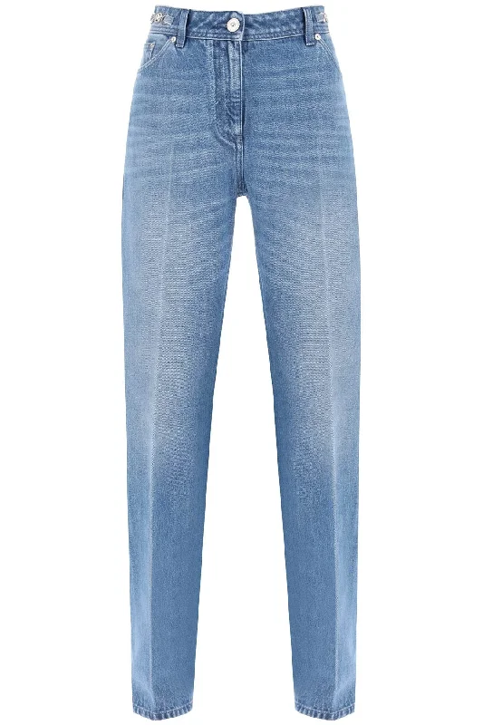 boyfriend jeans with tailored crease 1012634 1A07079 MEDIUM BLUE Elegant Wide-Leg Jeans