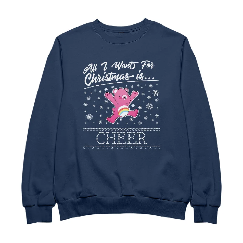 Care Bears UTM Christmas All I Want For Christmas Is Cheer Women's Sweatshirt Hoodie with Hem Lace Feminine Delicate