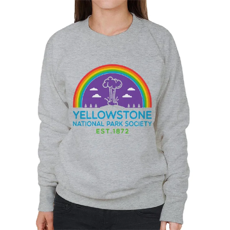 US National Parks Yellowstone Society Est 1872 Women's Sweatshirt Hoodie with Crew Neck Simple Timeless