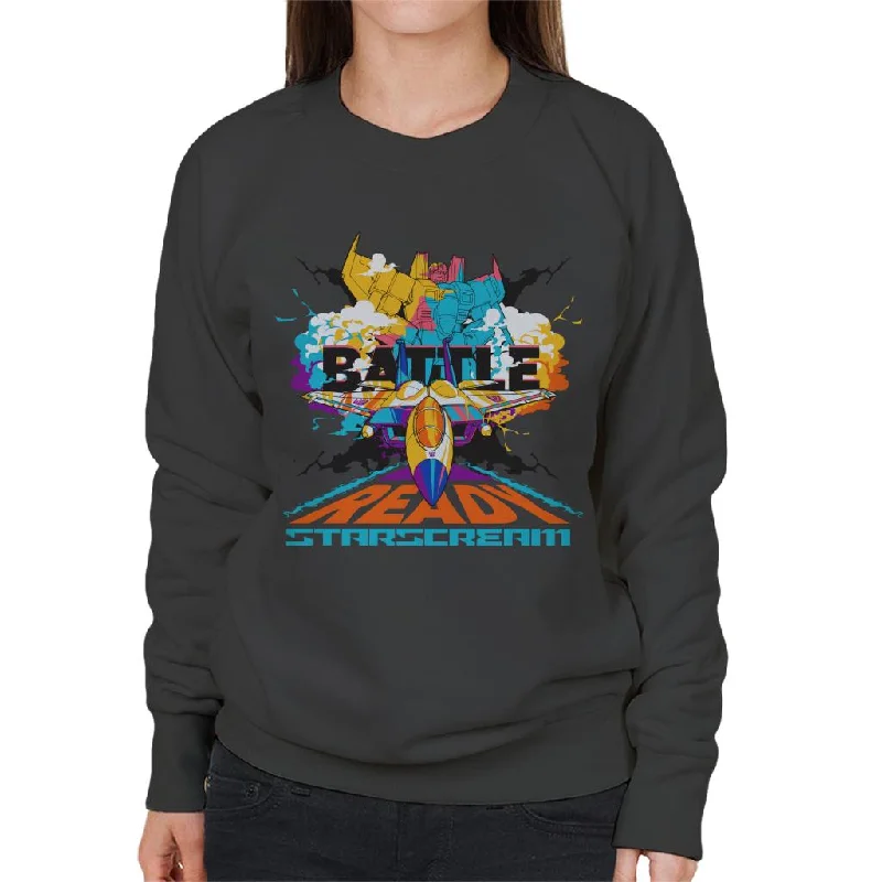 Transformers Battle Ready Starscream Women's Sweatshirt Hoodie with Hem Contrast Bold Stylish