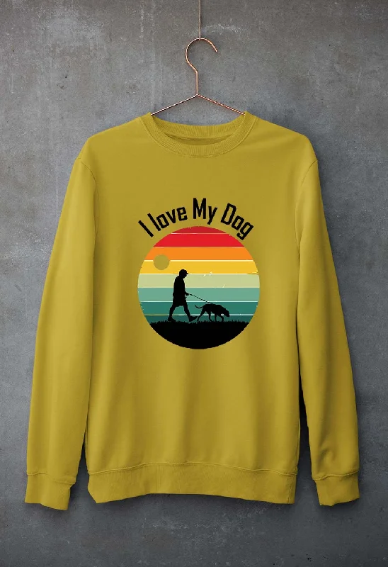 Love Dog Unisex Sweatshirt for Men/Women Hoodie with Raw Hem Edgy Unfinished