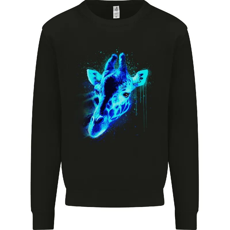 A Giraffe Watercolour Mens Sweatshirt Jumper Hoodie with Drawcord Adjustable Secure