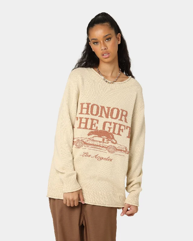 Honor The Gift HTG Pack Sweater Cream Mesh Fabric Canvas Fabric Denim Fabric