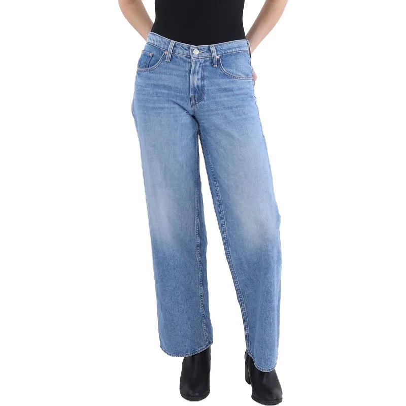 MOTHER Superior Womens Love Line Denim High-Rise Straight Leg Jeans Chic Vintage-Inspired Denim Jeans