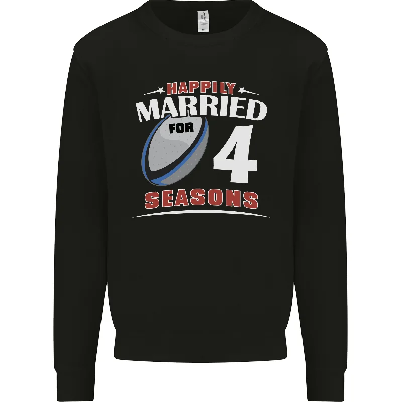 4 Year Wedding Anniversary 4th Rugby Mens Sweatshirt Jumper Hoodie with Gradient Ombre Colorful 4 Year Wedding Anniversary 4th Rugby Mens Sweatshirt Jumper Hoodie with Gradient Ombre Colorful