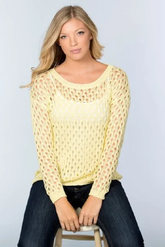 Lightweight Yellow Honeycomb Sweater Wool Sweater Cotton Sweater Cashmere Sweater