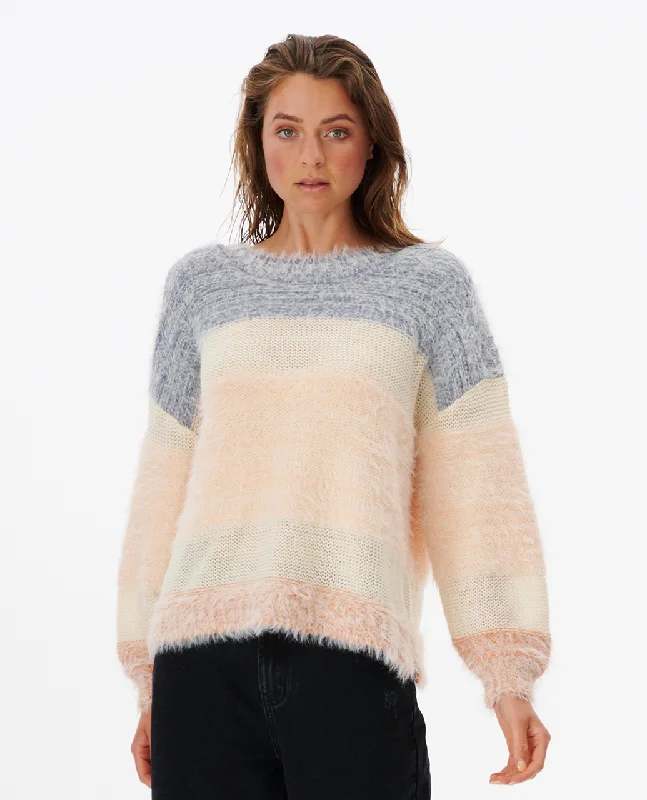 Treehouse Jumper in Multi Cable Knit Ribbed Knit Lace Knit