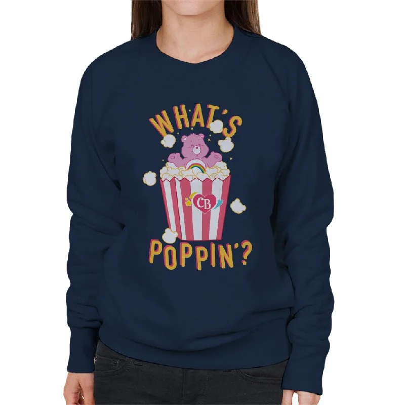 Care Bears Cheer Bear Whats Poppin Women's Sweatshirt Hoodie with Raglan Sleeves Sporty Comfortable