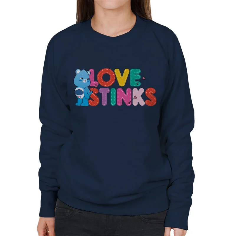 Care Bears Unlock The Magic Valentines Grumpy Bear Love Stinks Women's Sweatshirt Hoodie with Stripes Bold Sporty Care Bears Unlock The Magic Valentines Grumpy Bear Love Stinks Women's Sweatshirt Hoodie with Stripes Bold Sporty