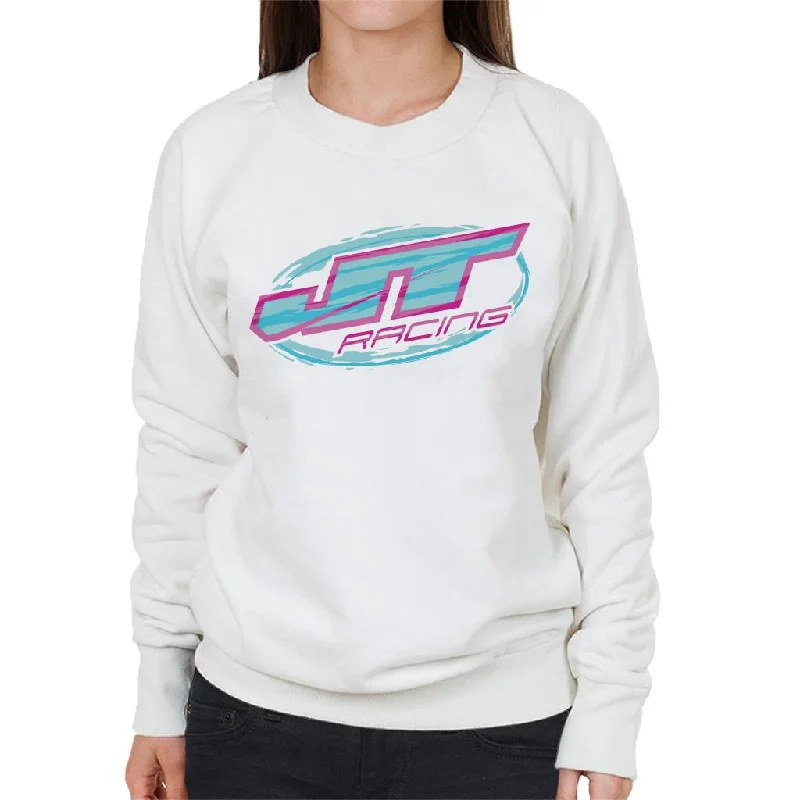 JT Racing Blue And Pink Logo Women's Sweatshirt Hoodie with Reflective Safety Nightwear