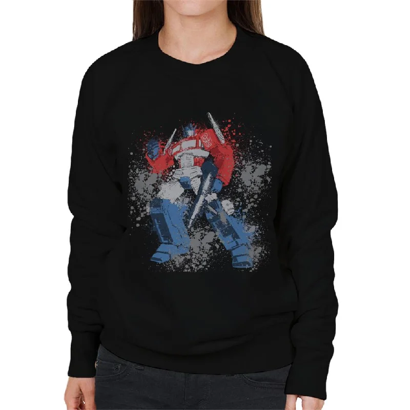 Transformers Optimus Prime Splatter Women's Sweatshirt Hoodie with Bell Sleeves Flared Feminine