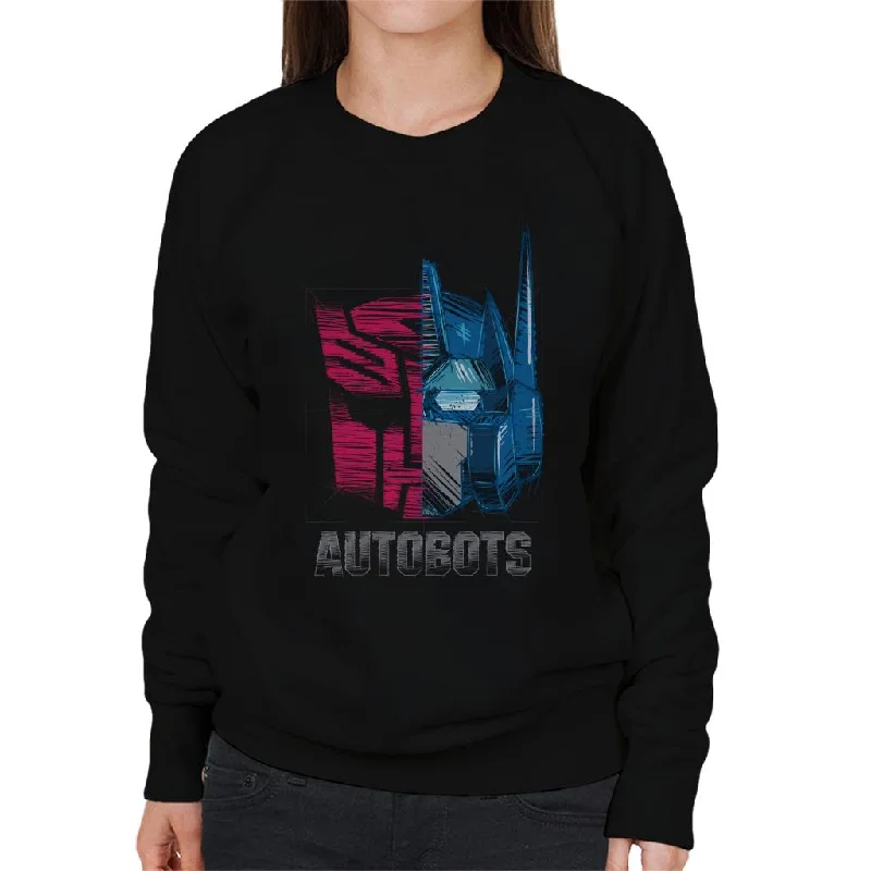 Transformers Optimus Prime Half Autobots Women's Sweatshirt Hoodie with Snap Buttons Easy Quick