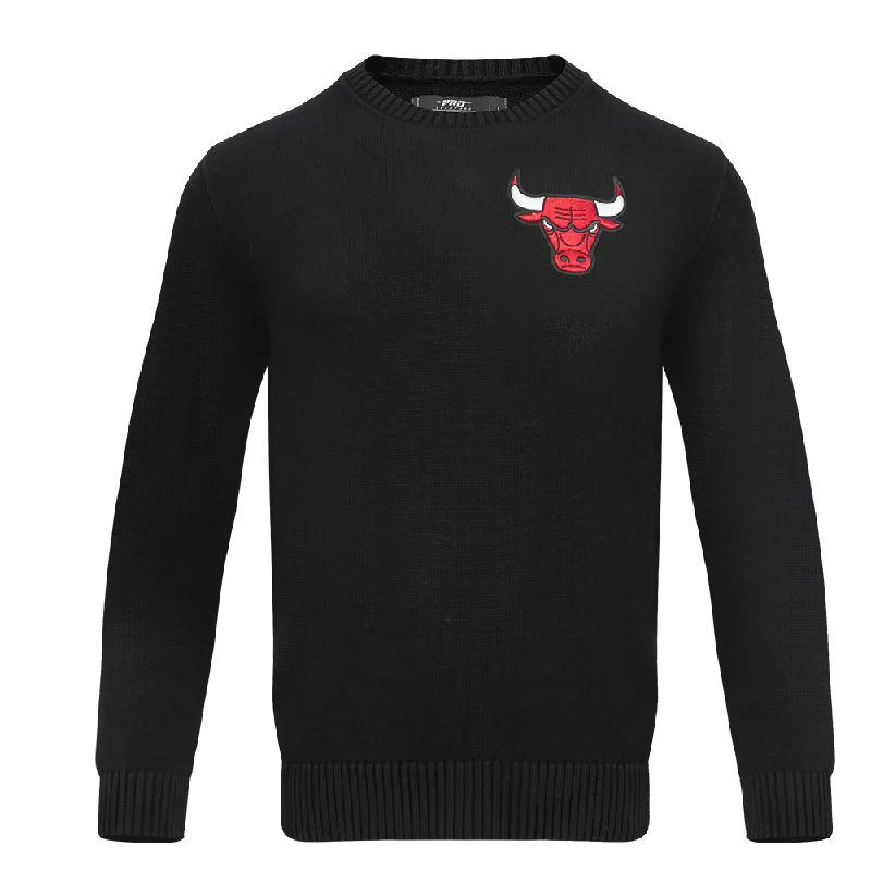 NBA CHICAGO BULLS KNIT BOX SET CREWNECK SWEATER (BLACK) Tailored Straight A-Line