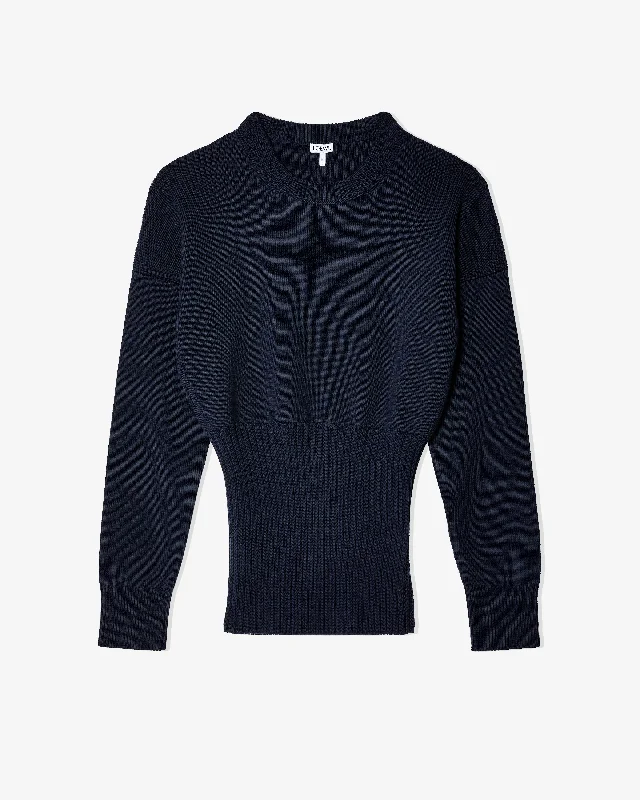 Loewe - Women's Sweater - (Navy Blue) Zippered Buttoned Snapped