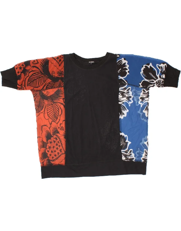DESIGUAL Womens Oversized Graphic Blouse Top UK 16 Large Multicoloured Elegant Office Blouse DESIGUAL Womens Oversized Graphic Blouse Top UK 16 Large Multicoloured Elegant Office Blouse