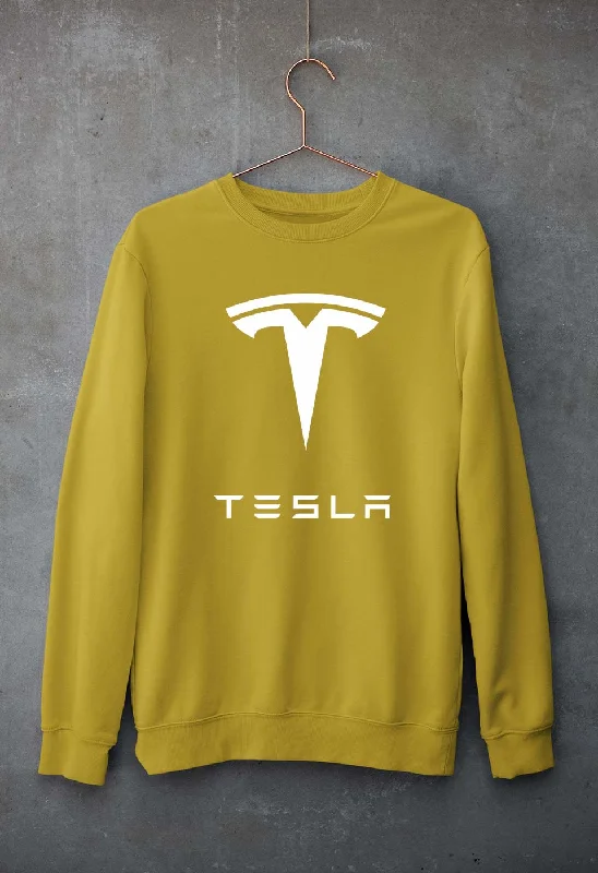 Tesla Unisex Sweatshirt for Men/Women Hoodie with Mock Neck Collared Structured