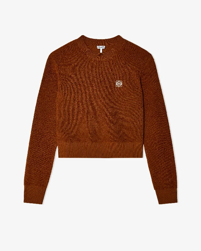 Loewe - Women's Anagram Sweater - (Brown) Collared Crew Neck Turtle Neck