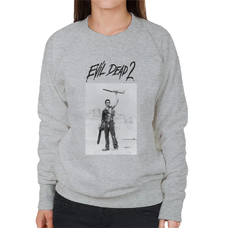 Evil Dead 2 Black Text Logo Women's Sweatshirt Hoodie with Relaxed Fit Easy Casual