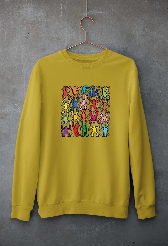 Keith Haring Funny Unisex Sweatshirt for Men/Women Hoodie with Pattern Geometric Abstract