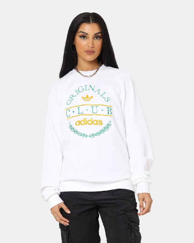 Adidas Club Sweater White Oversized Loose Flowy