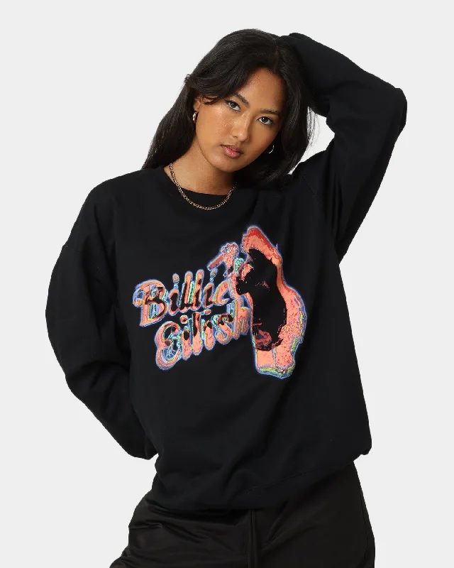 Billie Eilish Neon Logo Sweater Black Chenille Blend Fleece Blend Nylon Blend