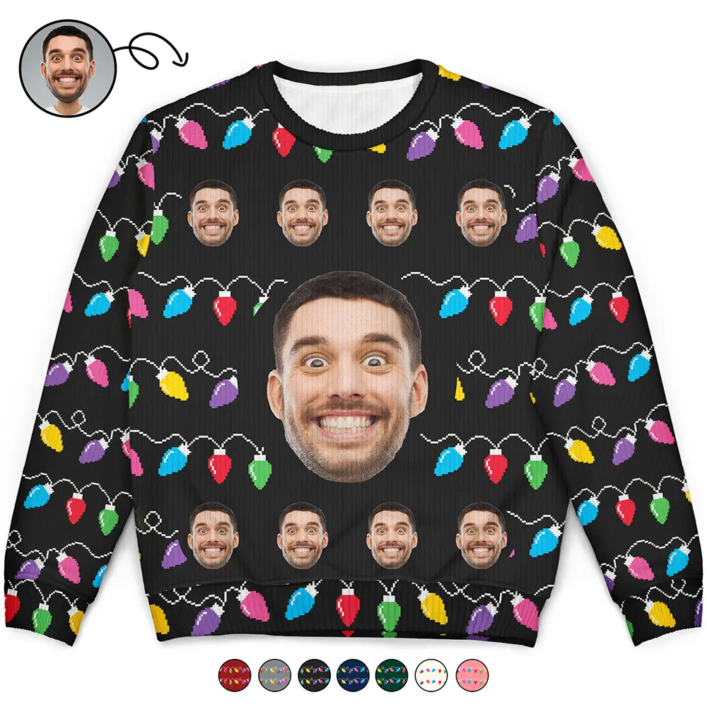 Custom Photo This Is My Ugly Sweater - Personalized Unisex Ugly Sweater Stretchy Elastic Breathable