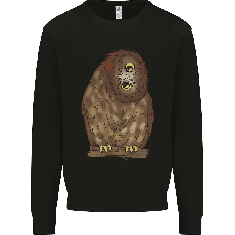 A Funny Owl Mens Sweatshirt Jumper Hoodie with Hood Adjustable Protection