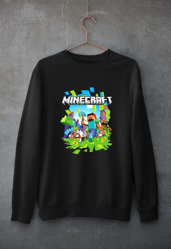 Minecraft Unisex Sweatshirt for Men/Women Hoodie with Rolled Sleeves Casual Relaxed