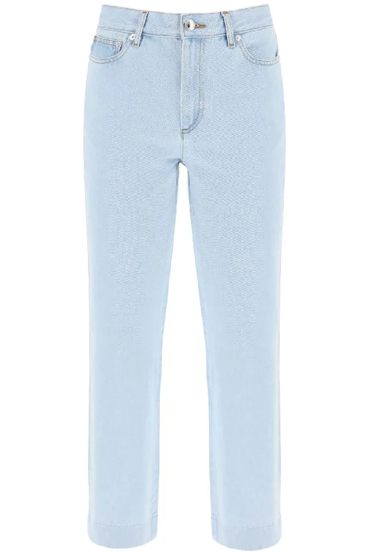 A.p.c. new sailor straight cut cropped jeans COGXK F09131 BLEACHED OUT Chic Faded Blue Jeans