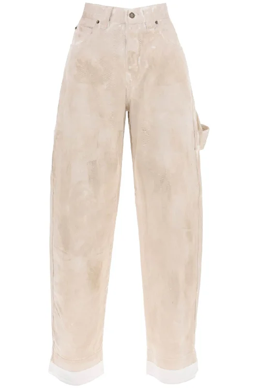 Darkpark audrey marble-effect cargo jeans WTR03 DWB01W086 WASHED DESERT Classic Button Fly Jeans