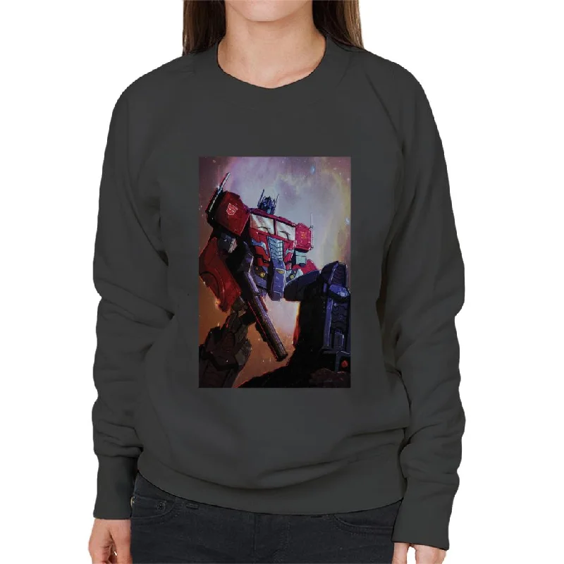 Transformers Optimus Prime Nebula Women's Sweatshirt Hoodie with Back Slit Movement Comfort