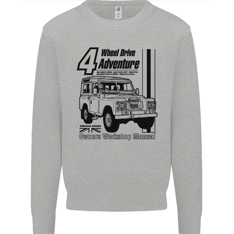 4 Wheel Drive Adventure 4X4 Off Road Mens Sweatshirt Jumper Hoodie with Hem Drawcord Adjustable Customizable 4 Wheel Drive Adventure 4X4 Off Road Mens Sweatshirt Jumper Hoodie with Hem Drawcord Adjustable Customizable