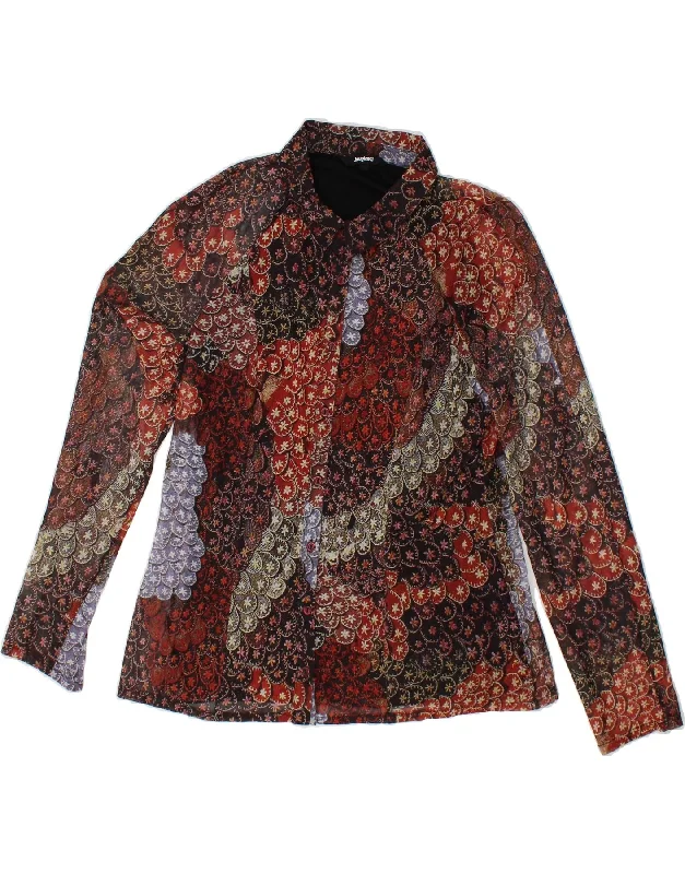 DESIGUAL Womens Abstract Pattern Shirt Blouse UK 14 Large Multicoloured Cotton Casual Blouse DESIGUAL Womens Abstract Pattern Shirt Blouse UK 14 Large Multicoloured Cotton Casual Blouse