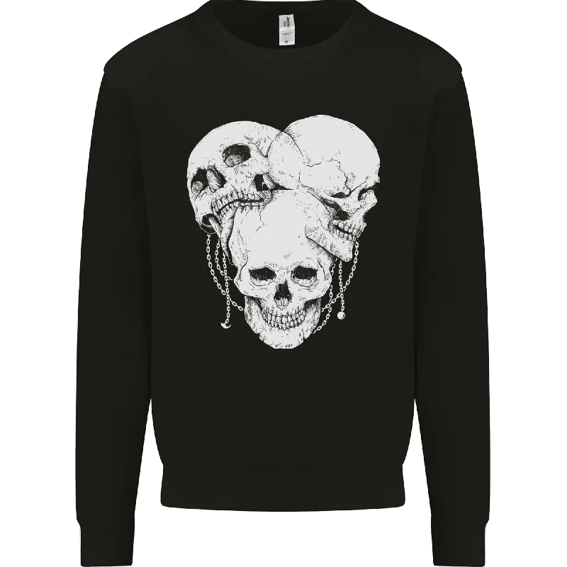 4 Skulls Gothic Heavy Metal Biker Demon Mens Sweatshirt Jumper Hoodie with Magnetic Closure Innovative Modern 4 Skulls Gothic Heavy Metal Biker Demon Mens Sweatshirt Jumper Hoodie with Magnetic Closure Innovative Modern